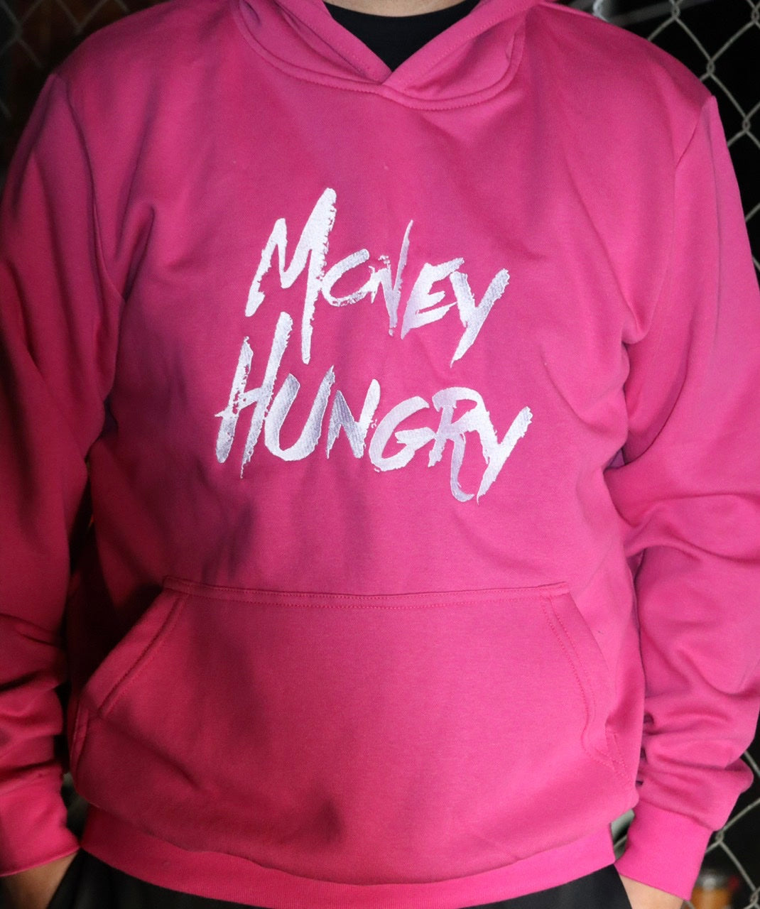 Pink embroidery hoodie