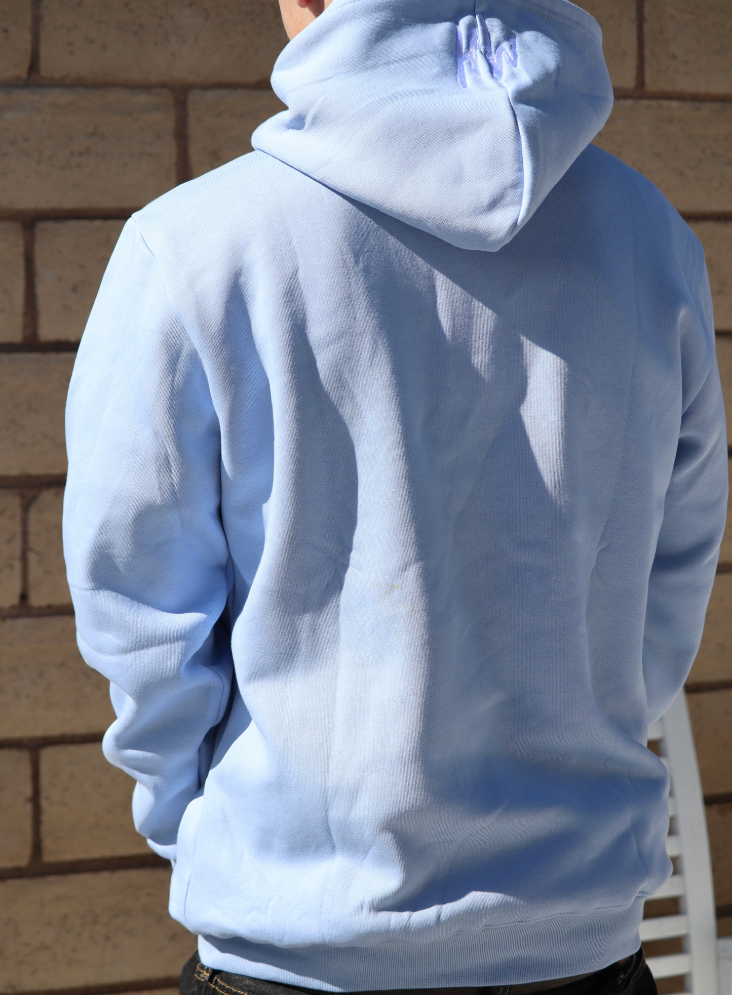 Light blue embroidery hoodie